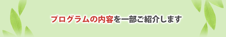 プログラムの内容を一部ご紹介します。