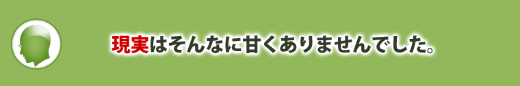 現実はそんなに甘くありませんでした。