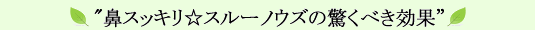 "鼻スッキリ☆スルーノーズの驚くべき効果"