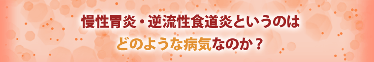 慢性胃炎・逆流性食道炎というのはどのような病気なのか?