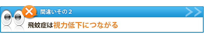 間違いその２　飛蚊症は視力低下につながる