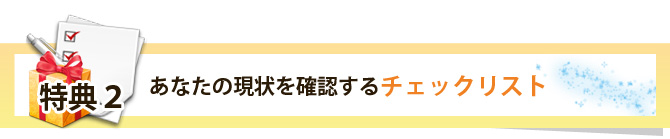 特典　その２　あなたの現状を確認するチェックリスト