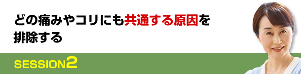 SESSION２　どの痛みやコリにも共通する原因を排除する