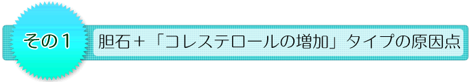 その1 胆石+「コレステロールの増加」の原因点