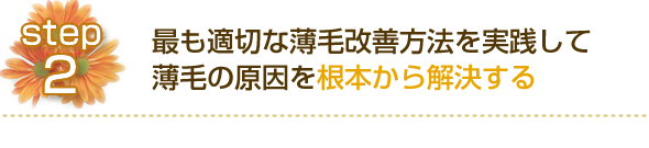 ステップ２ 最も適切な薄毛改善方法を実践して、薄毛の原因を根本から解決する 